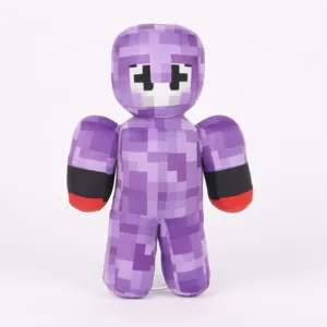 Minecraft ClownPierce Plüschtier mit lila Pixel-Design und weicher Stofftextur
