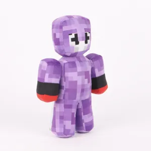 Detailansicht der lila pixeligen Minecraft SpokeIsHere Plüschfigur