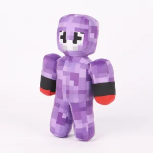 Detailansicht des lila verpixelten Minecraft ClownPierce Plüschtiers mit weißer Maske