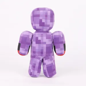 Detailansicht eines lila verpixelten Plüschtiers, inspiriert von Gaming-Charakteren