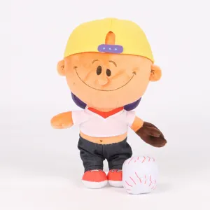 Süßes Polyester Baseball Athlet Plüschtier Weiche Kurzplüsch Gefüllte Charakter Puppe Spiel Fan Sammlergeschenk Unisex
