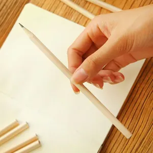 Natural wood pencil for kids and students writing drawing smooth school stationery