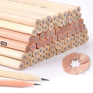 Eco-Friendly Wooden HB Pencil Triangular And Hexagonal Wood Barrel Writing Pencil For School Students Stationery