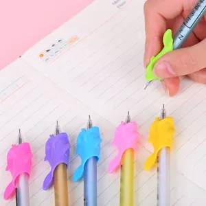 Silicone pencil grip corrector for kids writing ergonomic dolphin pen holder training tool