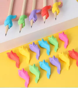 Silicone pencil grips ergonomic posture correction cute dolphin shape colorful kids stationery