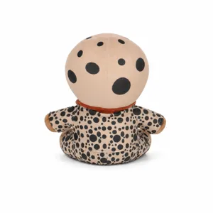 Vue arrière détaillée de la peluche du personnage Demonology Biter avec pois noirs