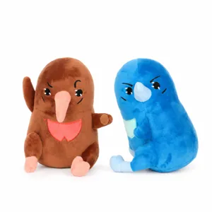 Personnages de mème Dance Birds en peluche Chuck et Charlie en marron et bleu ensemble
