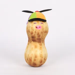 La Peluche Farcie Meme The Burnt Peanut Drôle Poupée D'arachide De Dessin Animé Avec Chapeau D'hélice Mignon Ornement De Bureau Cadeau