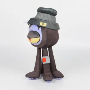 Vue latérale détaillée de la peluche extraterrestre Nebulor de Run Monster Run avec bonnet