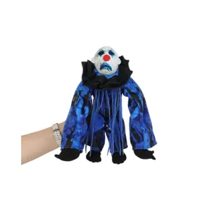 Peluche de clown d'horreur MINI.EXE avec de longs bras et une texture marbrée bleue
