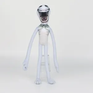 Vue détaillée de la peluche d'horreur Verity inspirée de Minecraft à grande bouche