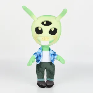 Vue détaillée de la peluche extraterrestre Nebulor verte à trois yeux de Run Monster Run