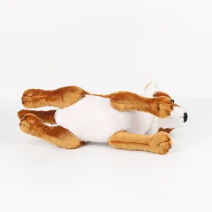 Peluche Thylacine réaliste avec ventre blanc doux et détails de fourrure marron