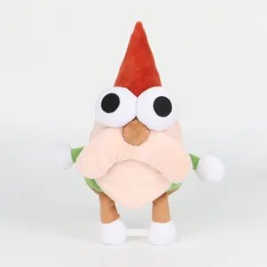 Figurine en peluche Willem Gnome Show avec un grand chapeau rouge pointu et doux