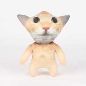 El Gato Chat en Peluche Animal en Peluche Meme Personnage Imprimé Doux Peluche Courte Poupée Pour Enfants Adultes Cadeau Décoration Maison