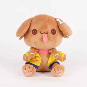 Frontalansicht der Inugami Korone Plüschfigur aus der Hololive-Serie
