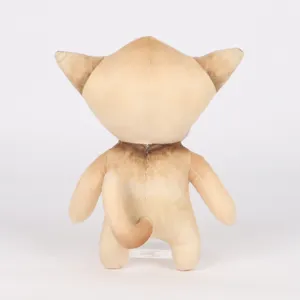 Vue arrière détaillée de la peluche chat Meow Meow El Gato en tissu beige doux