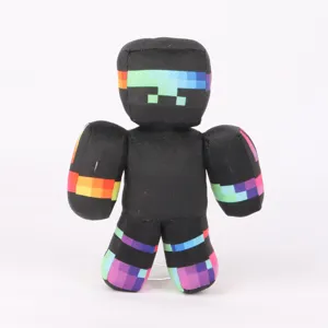 Detailansicht des SpokeIsHere Minecraft Charakter Plüschtiers mit bunten Pixelmustern