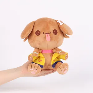 Detailansicht des Inugami Korone Hololive Plüschtiers, in der Hand gehalten