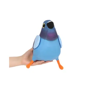 Peluche de pigeon bleu drôle du jeu Pigeon Pop, oiseau en peluche mignon pour les fans.