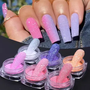 Colorful Glitter Powder Sugar Effect Nail Art Decoration Pigment Dust Professional Manicure Set For Women
