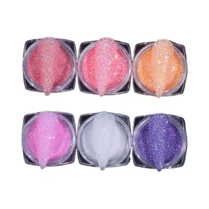 6-color set of nail glitter sugar powder for professional ice cream effect manicure