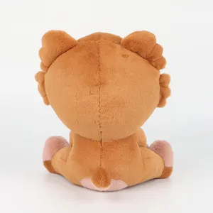 Detailed back view of a plush Owlbear monster toy featuring soft brown faux fur texture