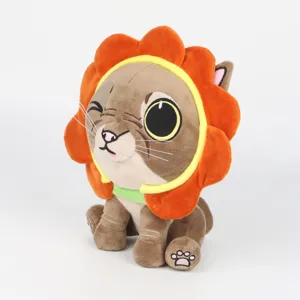 High-quality detail of Flower Lady Gumbus plush toy featuring a vibrant orange mane