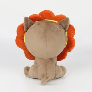 Back view of the Flower Lady Gumbus plush toy showing soft brown fabric and petals