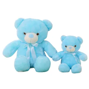 Zachte blauwe LED lichtgevende teddybeer knuffel set, ideaal cadeau voor kinderen