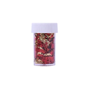 Flacone di scaglie di alluminio rosso e oro per decorazioni professionali per unghie