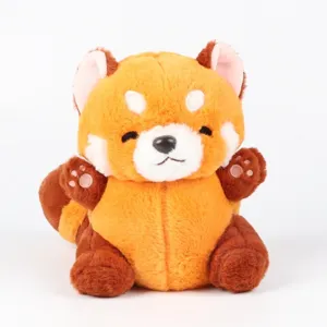 Nahaufnahme eines niedlichen roten Panda-Plüschtiers mit weichem orange-braunem Fell