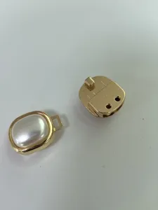 Gold-rimmed square pearl belt buckle detail, exquisite metal clasp accessory for women belts.