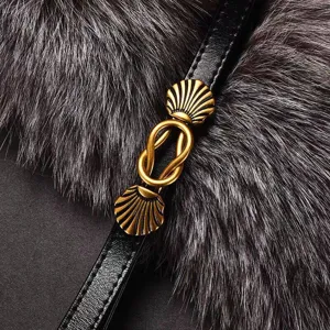 Vintage Zinc Alloy Shell Belt Buckle Pair Retro Bronze Clothing Accessories DIY Replacement Metal Buckle