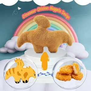 Λούτρινο μαξιλάρι Dino Nugget σε σχήμα πτερόσαυρου με ανάγλυφο καφέ ύφασμα για σπίτι
