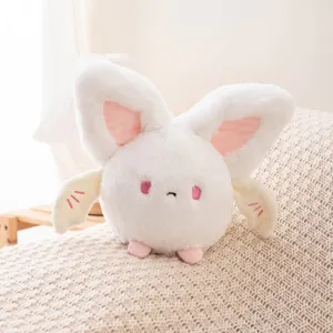 Cute round white bat plush toy for Halloween festive home decorations and gifts