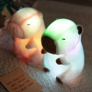 Lichtgevende capibara knuffel met zachte LED-verlichting oranje en groen