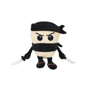 Bambola di peluche Tung Tung Sahur ninja con accessori a doppia spada in dettaglio