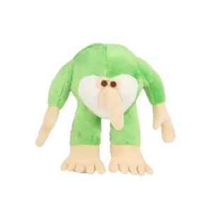 Morbido peluche Sahur verde con naso lungo e design unico da mostro per collezionisti