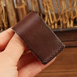 Brown leather belt key holder clip, durable waist accessory for daily use and outdoor styling.