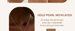 Detailansicht einer minimalistischen, mit 14K Gold überzogenen Halskette am Modell