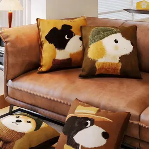 Vintage Luxus Cartoon Hund Zierkissen fuer Sofa und Wohnzimmer dekoratives Schlafkissen