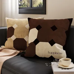 Cuscino Decorativo Geometrico di Lusso Mid-Century Cuscino da Divano Retro Federa Decorativa in Morbido Velluto Con o Senza Anima