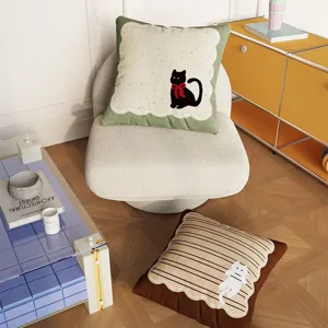 Cute cat cartoon square throw pillow for living room sofa bedroom bedside decorative cushion