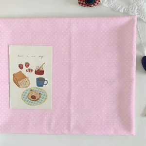 Korean pink polka dot tablecloth aesthetic minimalist fabric for girlish desk decor DIY