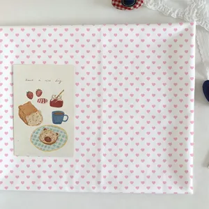 Korean pink heart tablecloth minimalist cute DIY fabric desktop cover for bedroom desk decor