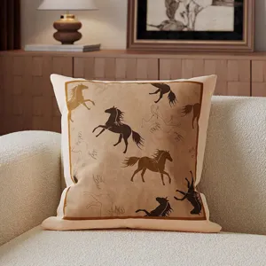 Luxury vintage horse print throw pillow for living room sofa retro bedroom bed cushion cover
