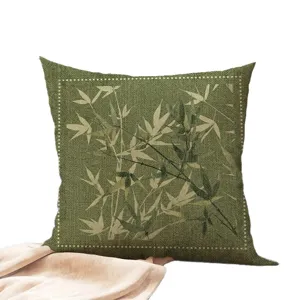 Neo-Chinese retro groene bank kussen met vulling voor woonkamer bed en auto.