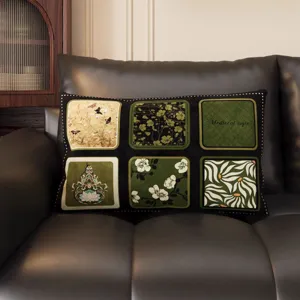 Vintage Botanical Floral Velvet Throw Pillow Cover Medieval Style Decorative Cushion Case For Sofa Bed Home Decor