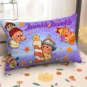 Cute cartoon star character printed rectangular plush throw pillow soft bed headboard cushion soft.